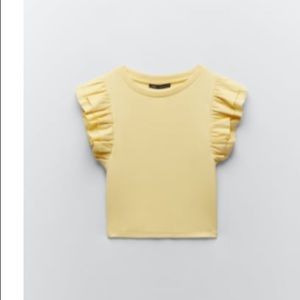 Zara Ruffled Yellow Top